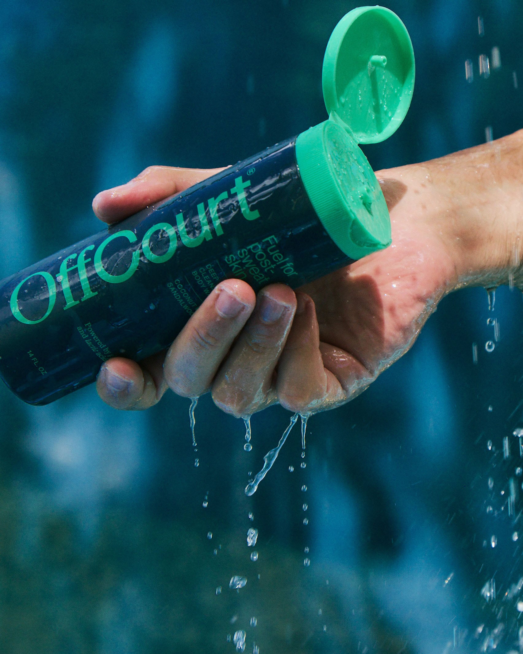 OffCourt body wash in coconut water + sandalwood