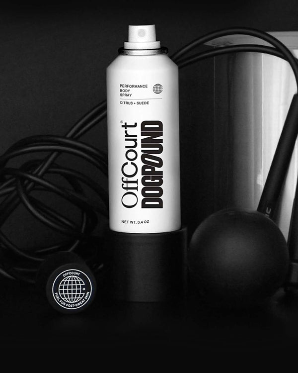 Spray can with dogpound logo