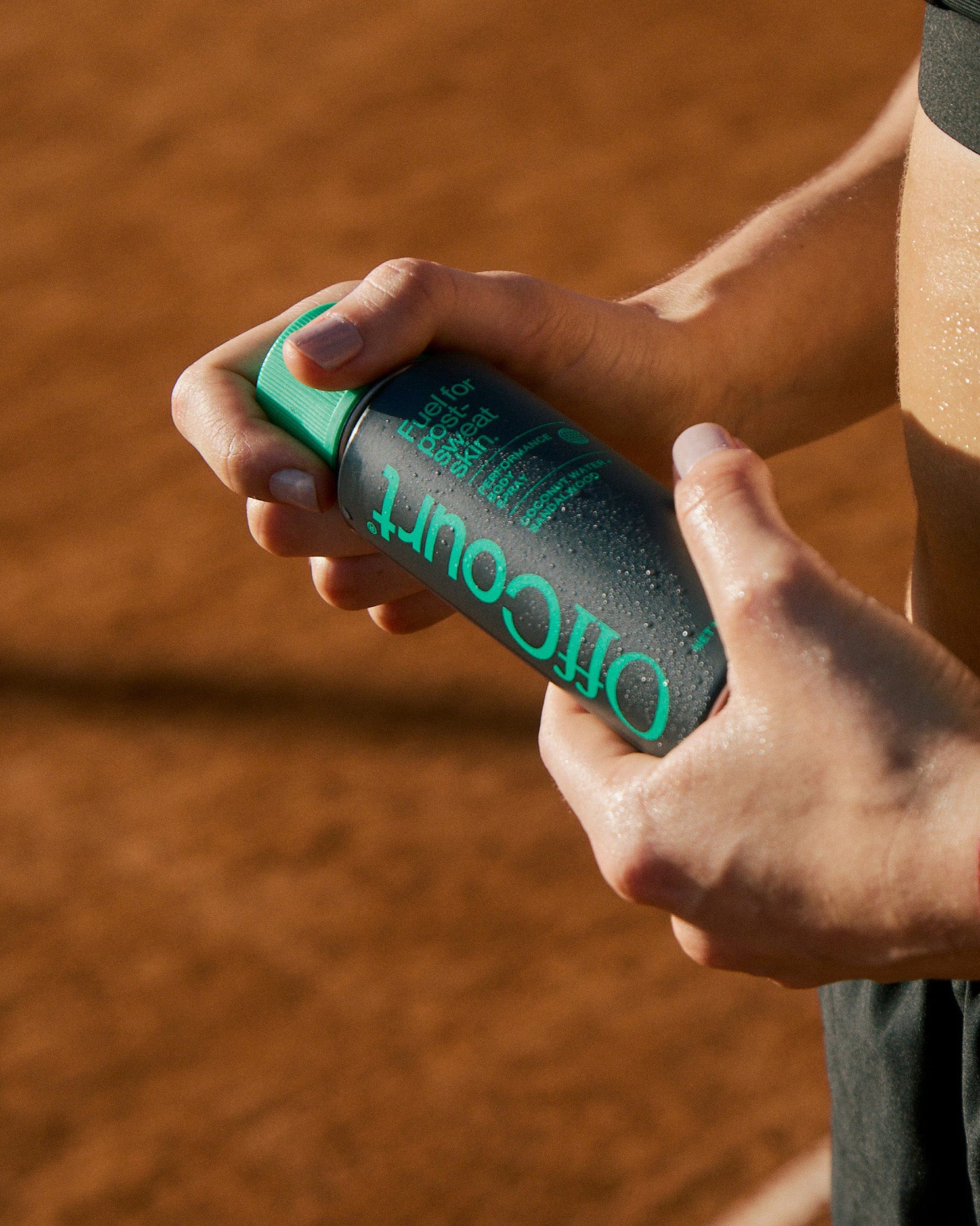 OffCourt's body spray in coconut water + sandalwood