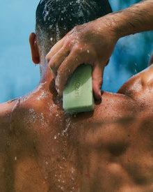 man using the soap