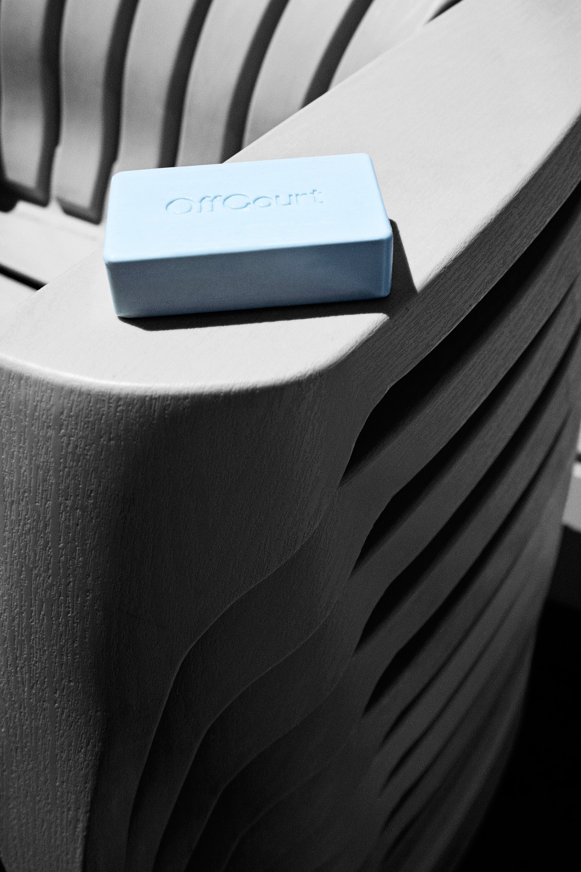 A bar of soap on a chair