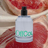 Fragrance bottle with moving images of ingredients: Grapefruit, Bergamot, Driftwood 