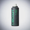 Grey aerosol can with scent coconut water and sandalwood with waterdrops on top