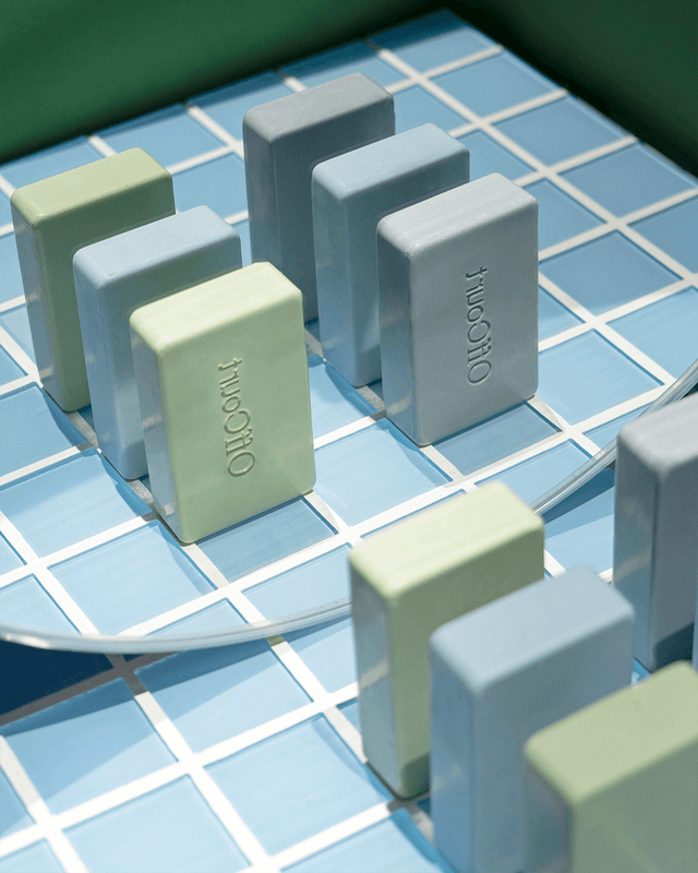 3 soaps shown in a mirror